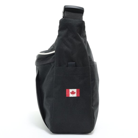 Roots Canada Messenger/Shoulder/Crossbody/Laptop β’ 15 X 12 X 5 β’ Black/White - Picture 2 of 14